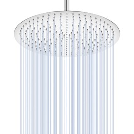 KINLIV 16 inch Large Ceiling Rainfall Shower Head Chrome - All Metal Stainless Steel 304, Full Body Round Rain Shower with 230 Silicone Nozzles