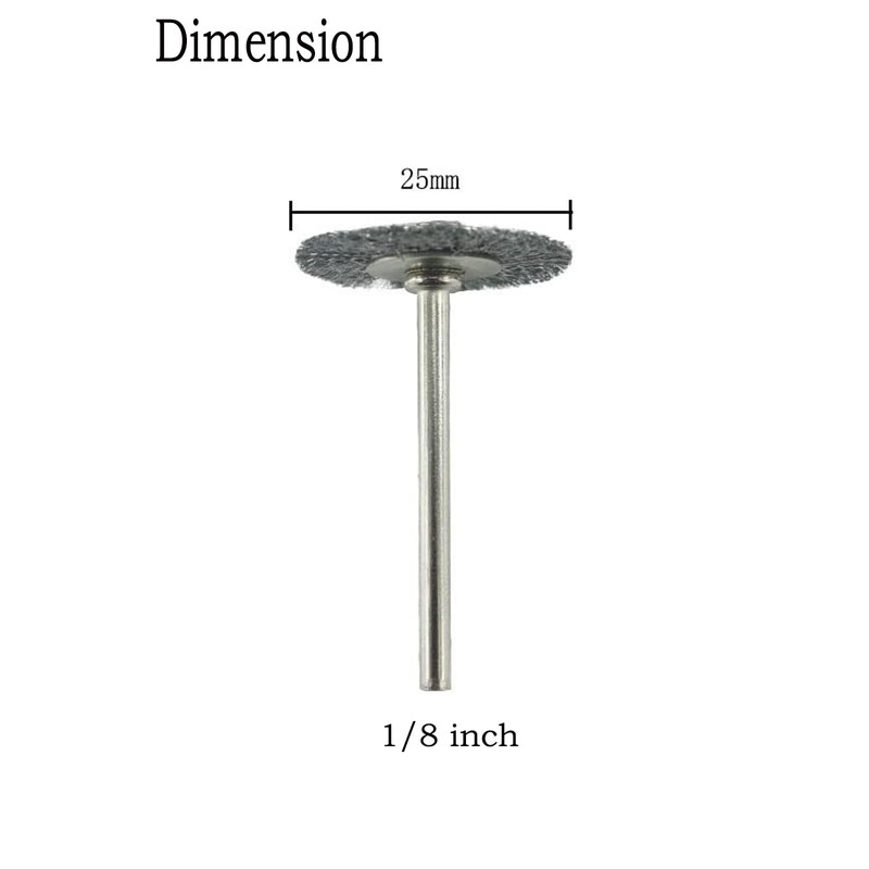 Inovsolid 50 Pcs T Shape Wire Brush Set 1/8'' Shank