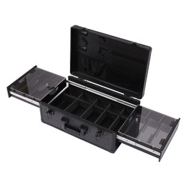 Professional Barber Toolbox, Portable Barber Box Stylist Toolbox with Double Drawers and Latches for Salon Barber Beauty
