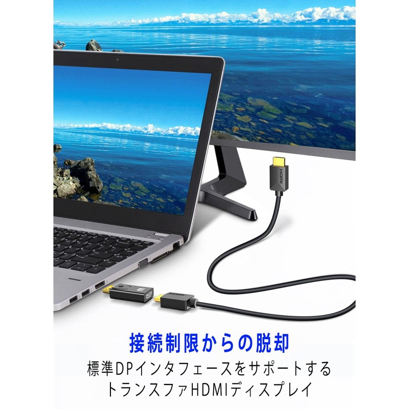 DisplayPort to HDMI Adapter 4K@30Hz, DP-HDMI Adapter 4K Gold Plated