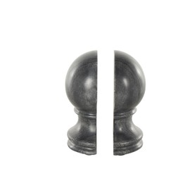 Deco 79 Marble Globe Decorative Bookends Sleek Orb Non Skid Bookends, Set of 2 Office Bookends2 W, 7" H, Black