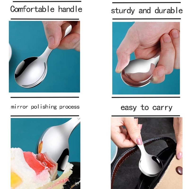 Stainless Steel Short Handle Spoons 3 PCS