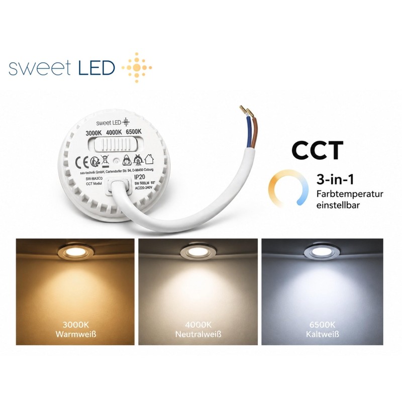 Sweet Led LED Surface-Mounted Spotlight Black Matt Dimmable CCT 5