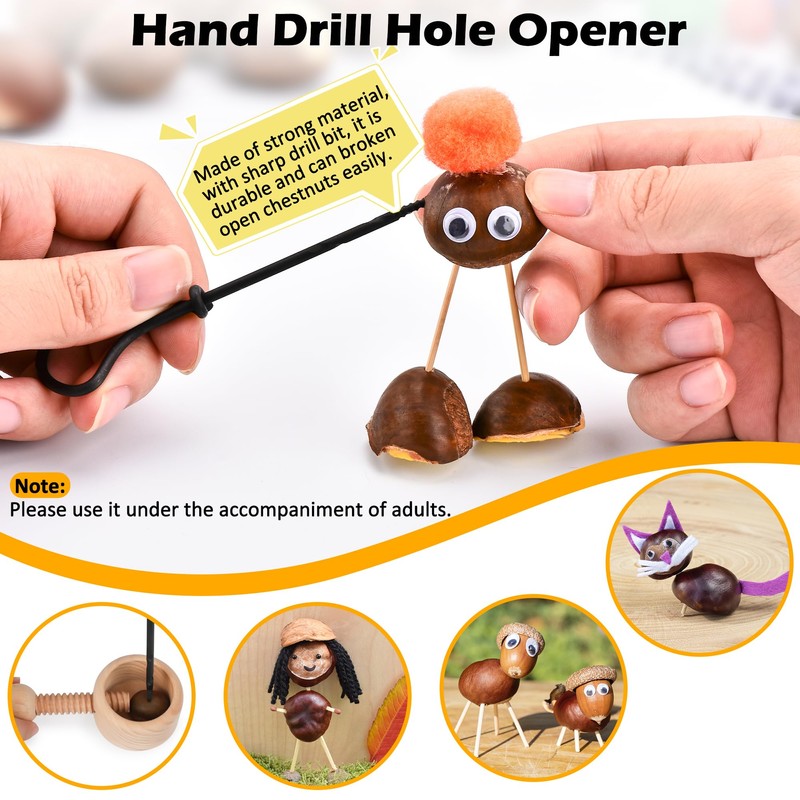 DazSpirit Chestnut Drill Set, Hand Drill Chestnuts with Hand Drill