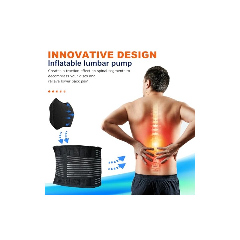 DARLIS Back Brace - Back Support Belt with Removable Inflatable