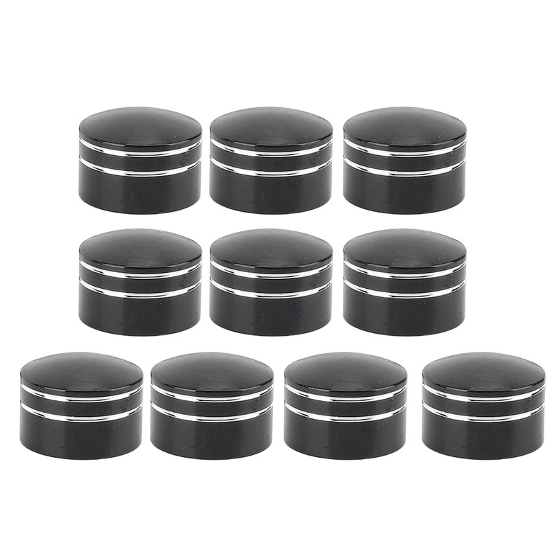 10PCS Motorcycle Head Bolt Cover CNC Aluminum Black Round Grooved