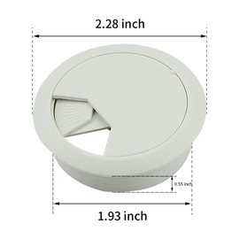 4Pcs 50mm(2 inch) Desk Cable Wire Grommet, White Desk Grommet Cord Cable, Plastic Desk Cord Cable Organizer Desk Grommet for Home&Office Desk Table Cable Tidy
