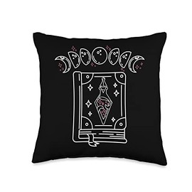 Witch Spell Book Witchcraft Potion Moon Phases Throw Pillow