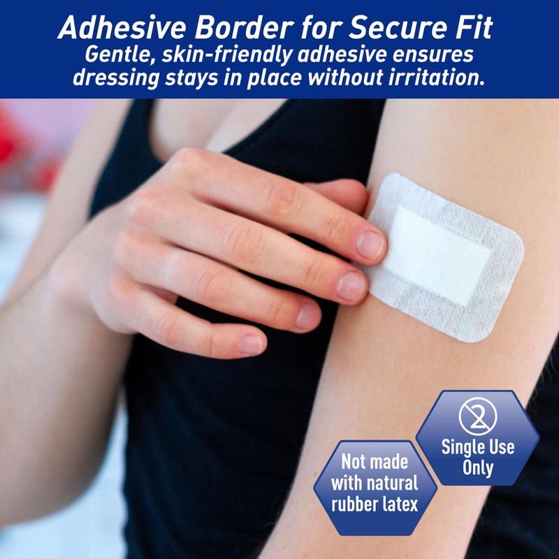 MED PRIDE Adhesive Island Dressing 2x3 in, Pack of 50