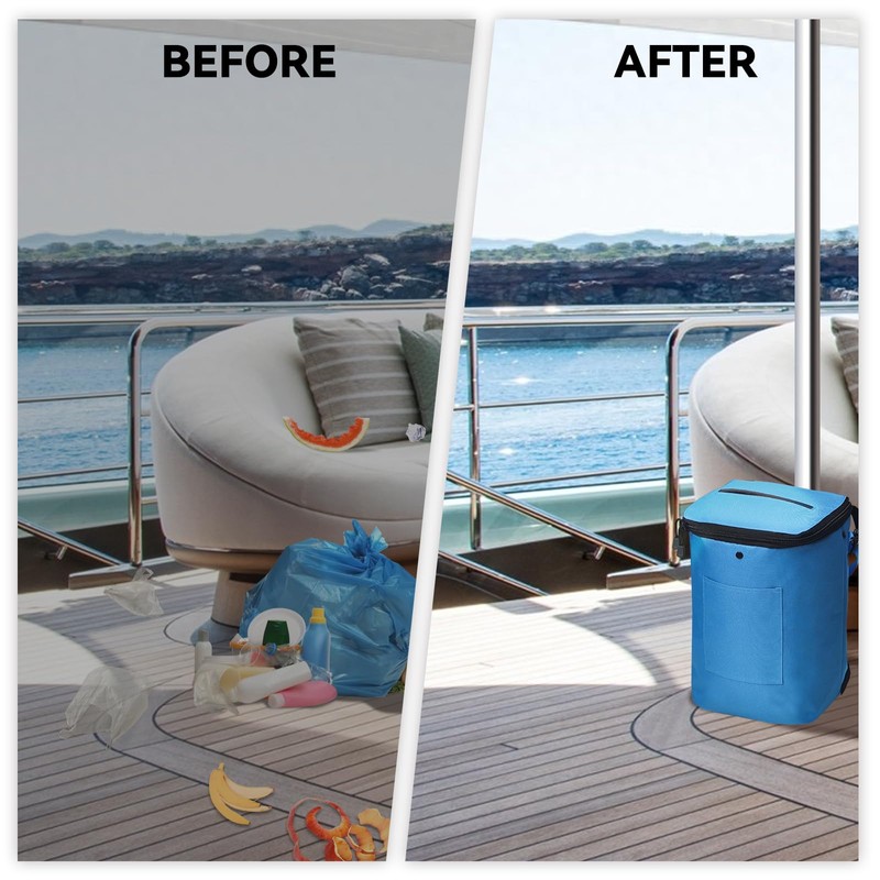 ULITECO Boat Trash Can, Portable Boat Trash Bag, Reusable Boat