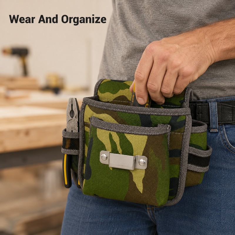 Tool Waist Pouch for Repairs – Multi-Pocket Oxford Cloth Organizer