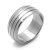 DoubleAccent 8MM Comfort Fit Titanium Wedding Band Grooved Dome Ring