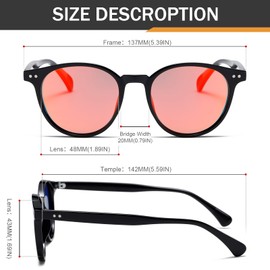 Polarized Retro Round Sunglasses Men Women Tinted Mirror Lens Round Sunshade 90s Style Glasses