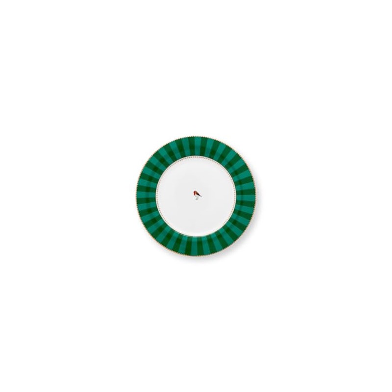Pip Studio Love Birds Dinner Plate Stripes Green 26.5 cm