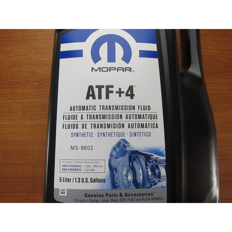 Mopar Five Liters of Synthetic Automatic Transmission Fluid ATF +4