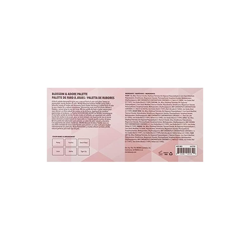 PALETA DE RUBOR BLOSSOM & ADORE MOIRA COMETICS HCP003