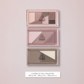 3CE 3CE Layer It All Eye Palette Layer It All Dual Eye Brush + Mini Nutty Brown / 쓰리씨이 3CE레이어 잇 올 아이 팔레트 (증)레이어 잇 올 듀얼 아이 브러쉬+미니 너티 브라운
