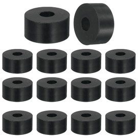 sourcing map 14 Pcs Multi Purpose Rubber Spacer, 0.4" OD x 1.2" ID x 0.6" Thickness Anti-Vibration Isolation Rubber Bushings Grommets Spacers Washers for Home Cars Boat Accessories (Black)