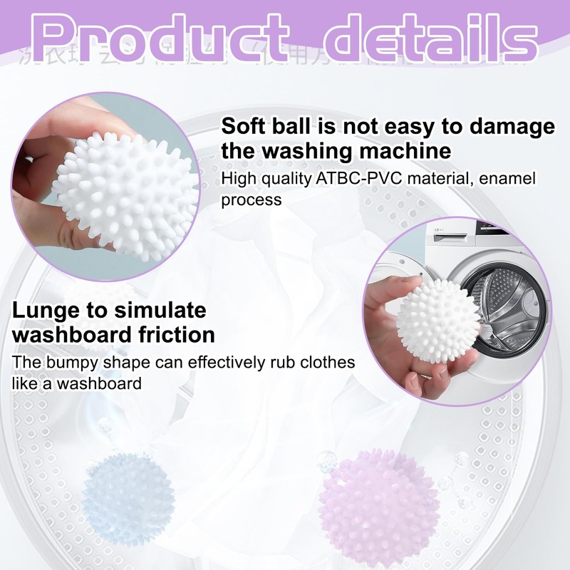 3-Pack Tumble Dryer Balls, Reusable Dryer Balls for Faster Drying,