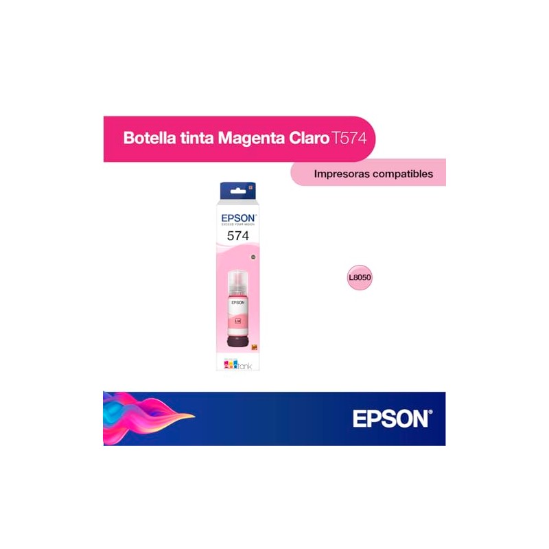 Epson Botella de Tinta Color Magenta Claro T574 65 mililitros