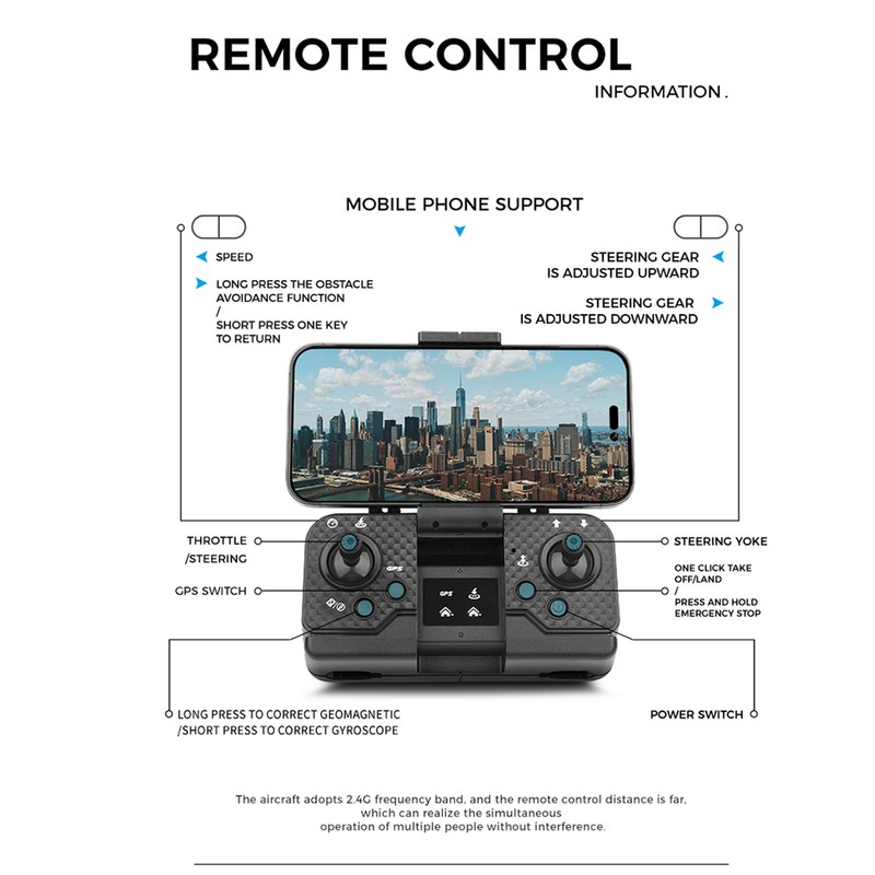 Foldable Drone Quadcopter RC Quadcopter Drone With 6K HD Dual