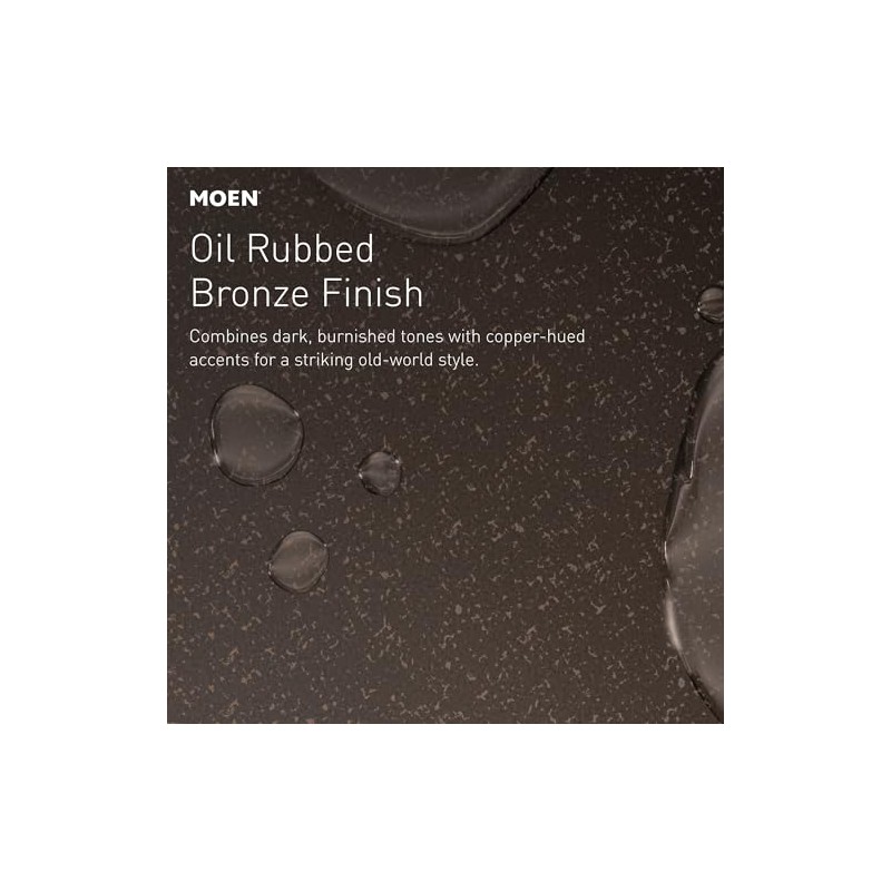 Moen Oil Rubbed Bronze Bathroom Rain Showerhead, 8-inch Wide Fixed