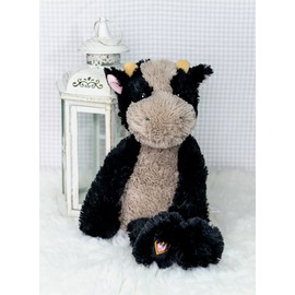 My Baby’s Heartbeat Bear Recordable Stuffed Animals 20 sec Heart Voice Recorder for Ultrasounds and Sweet Messages Playback, Perfect Gender Reveal for Moms to Be, Vintage Cow