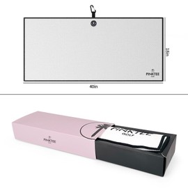 CROWNBLANKS PINKTEE Magnetic Golf Towel, Microfiber Waffle Design for Golf Balls Golf Clubs, Perfect Golf Gifts for Men Women (White, 102x45cm)