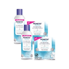 Monistat Boric Acid Feminine Cleanser, (2 Wash & 2 Cloth) Variety Pack