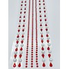 Syntego Assorted 26cm Red Self Adhesive Acrylic Teardrop Gems and