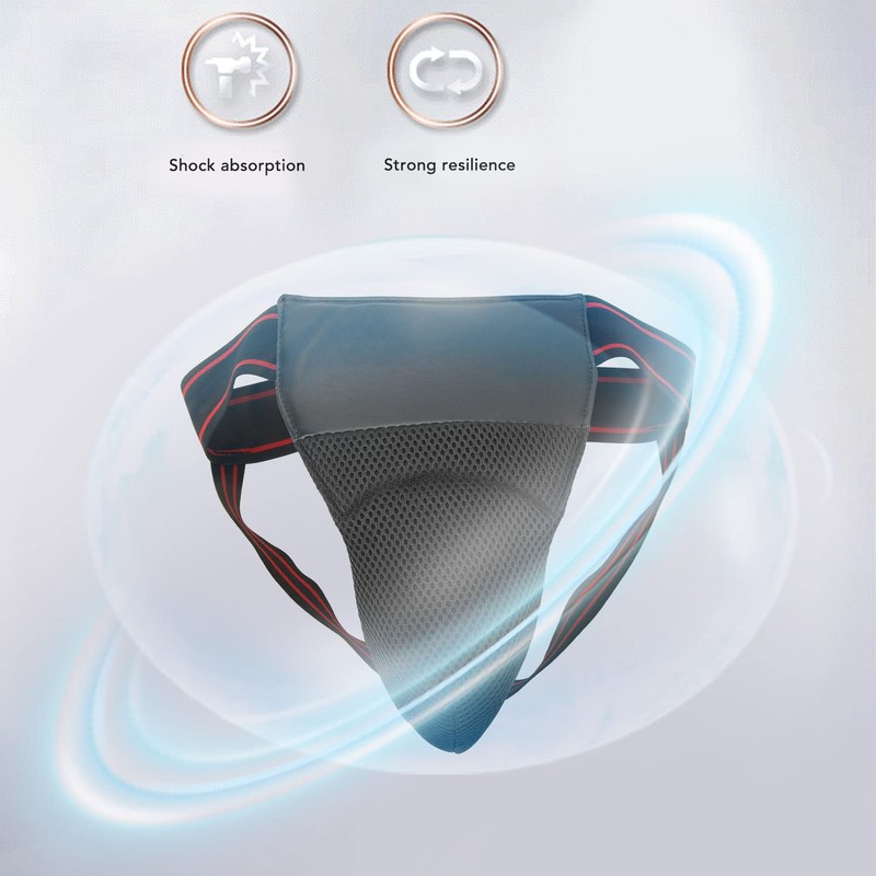 Boxing Groin Protector, Breathable Athletic Cup with Elastic Straps, Reduce