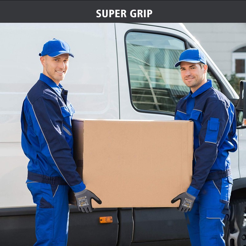 Nitrile Work Gloves HPHST,Spandex Liner Nitrile Coated,Smart Touch,12 Pairs(M)