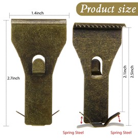 Ripeng 16 Pieces Brick Wall Clips and Hooks for Hanging Outdoors No Drill, Brick Hangers Fit 2-1/4 to 2-3/8 Inch Hooks to Hang Wall Decor, Pictures, Christmas Decorations Hangers (Bronze)