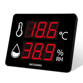HATUSOKU Commercial Large Screen Digital Thermometer/Hygrometer/Thermometer/Hygrometer/Alarm/Calibration Function/LED (Emoji)