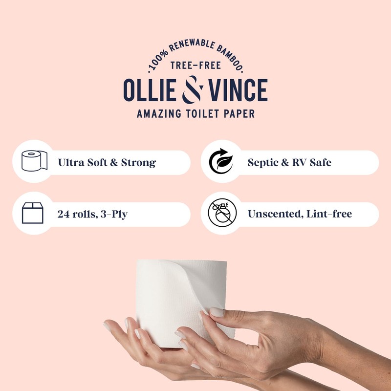 Ollie & Vince Bamboo Toilet Paper | Sustainable, Eco-Friendly, Plastic-Free