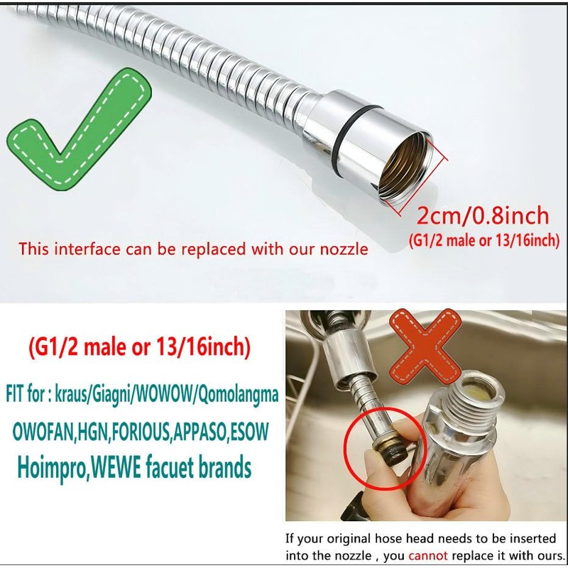 PULL Down kitchen faucet head G1/2 male or 13/16inch 2