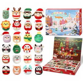 2025 Mini Plush Advent Calendar - 24 Days of 3.15" Soft Squishy Plush Toys, Cute Stuffed Animals & Collectible Plushies for Kids, Teens, Boys, Girls & Collectors