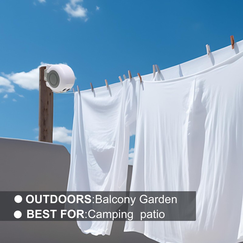 Outdoor Retractable Double-Layer Clothes Drying line - Heavy-Duty PVC Coated