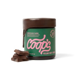 Coop's Vegan Hot Fudge Sauce 10.6 OZ - Gluten Free Vegan, Kosher, Non GMO, Gourmet, All Natural, Plant Based Dairy Free Whipped Topping for ICecream, Sundae, Panckaes, Milshake and more