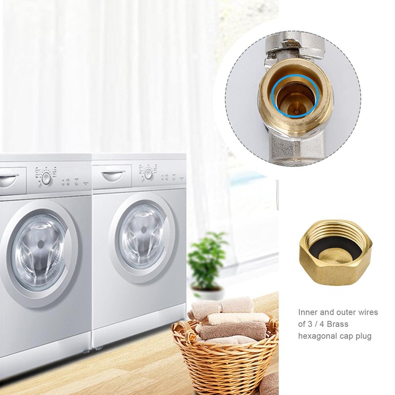 SING F LTD 4pcs 3/4" Brass Hex Blanking Hose Cap