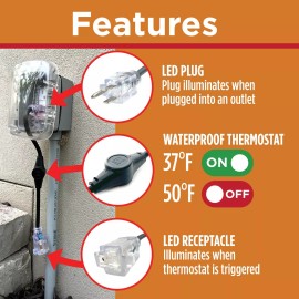 Radiant Solutions ThermaCord TC-2000 Temperature Controlled Thermostat Outlet