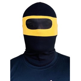 PGWEAR Net Balaclava with Viewable Net in the Eye Area in Black / Yellow Stripes, black / yellow