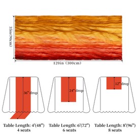 XJJDCB 12 Pack Cheesecloth Table Runner, Gradient-Yellow Orange Gauze Table Runner, Widely Use Cheese Cloth Table Runner 120 Inches Long, Easily Manipulated Sheer Table Runner with Crinkle, for Party