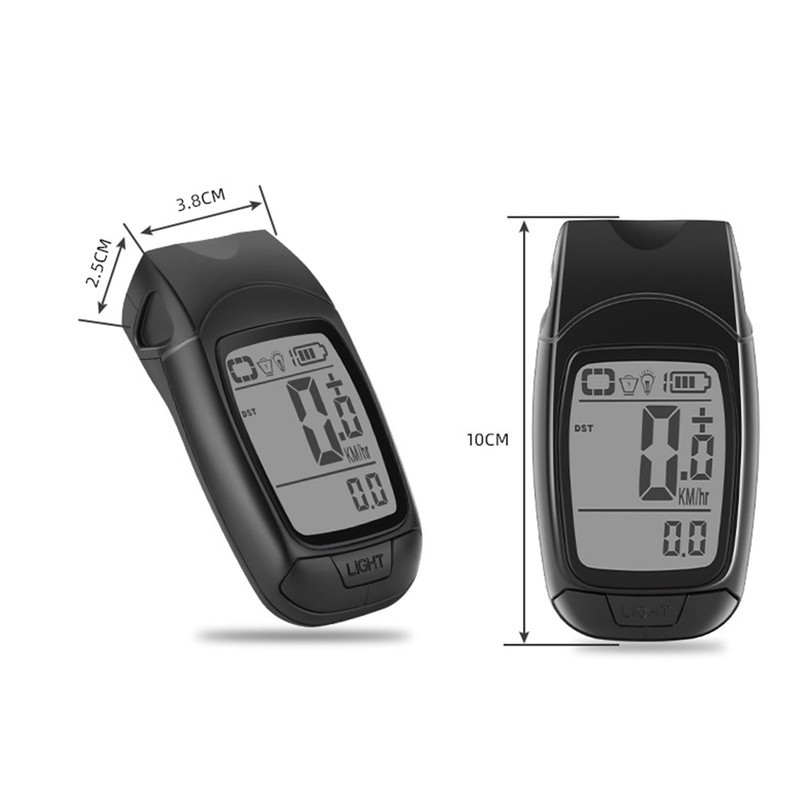 Bike Computer IP64 Waterproof Large LCD Backlit Display Cycling Speedometer