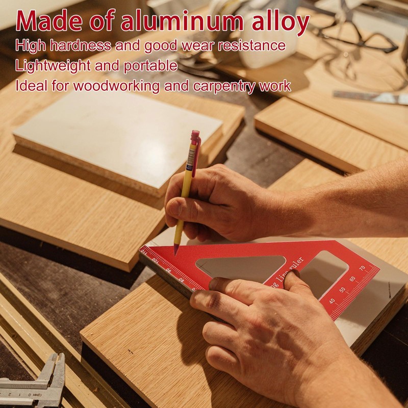 Zimmermannswinkel, Präzises Anschlagwinkel Set, Carpenter's Square, Square Protractor, Triangle Ruler