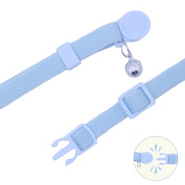 Breakaway Cat Collar with Bell, Safety Buckle Kitten Collar, Elastic Strech Quick Release, Adjustable Lightweight Collars for Girl Boy Cats, Pet Supplies, Accessories, Gifts Blue