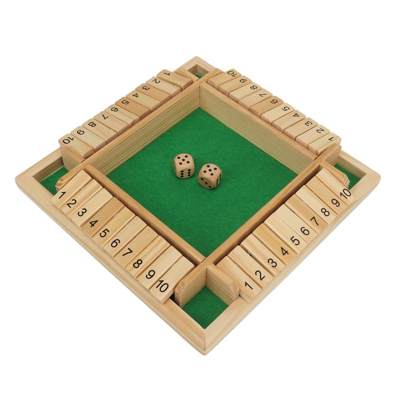 Four Sided Flop Game for Kids Adults Wooden Board Game