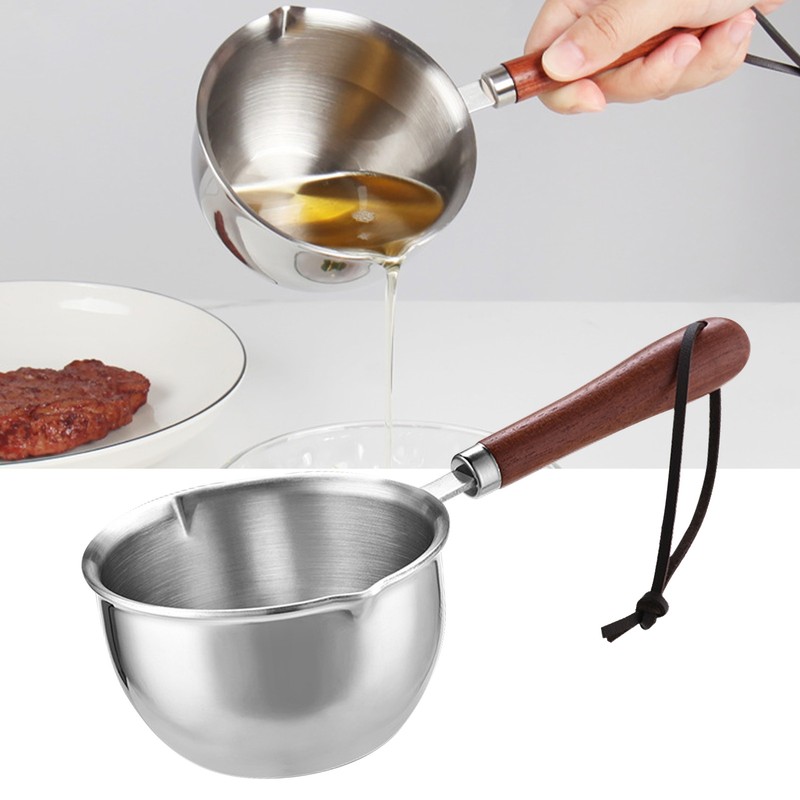Oil Heating Pot Triple Layer Stainless Steel Uniform Heating Mini
