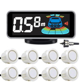 Kit de 4 sensores de aparcamiento para coche, vehículo, sistema de radar de marcha atrás, detección de distancia, pantalla LCD, advertencia de sonido 