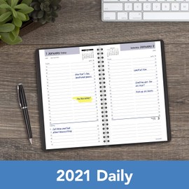 2021 Daily Appointment Book & Planner by AT-A-GLANCE, 5-1/2" x 8-1/2", Small, DayMinder, Black (G1000021)